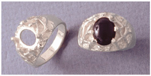 (10x8-20x15)  Cabochon Freeform Silver Pre-Notched Ring Setting Size 10