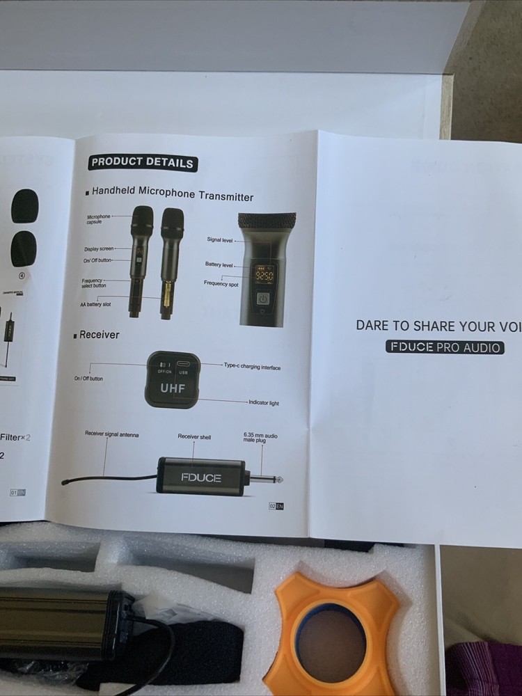 FDUCE Wireless Professional Universal Microphone Duel Handheld System