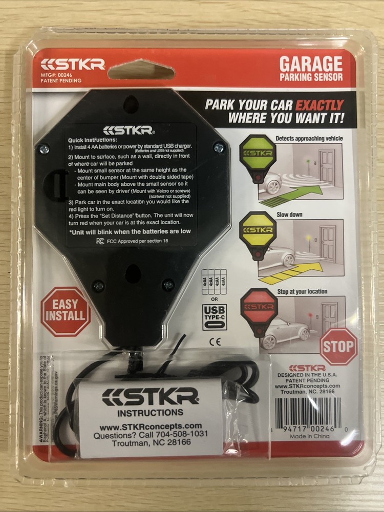 STKR Concepts Adjustable Garage Parking Sensor Aid - Dark Gray (00-246)