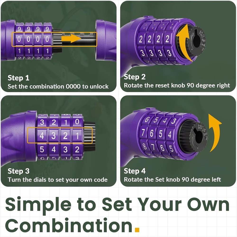 Titanker Bike Lock Cable with Combination Security