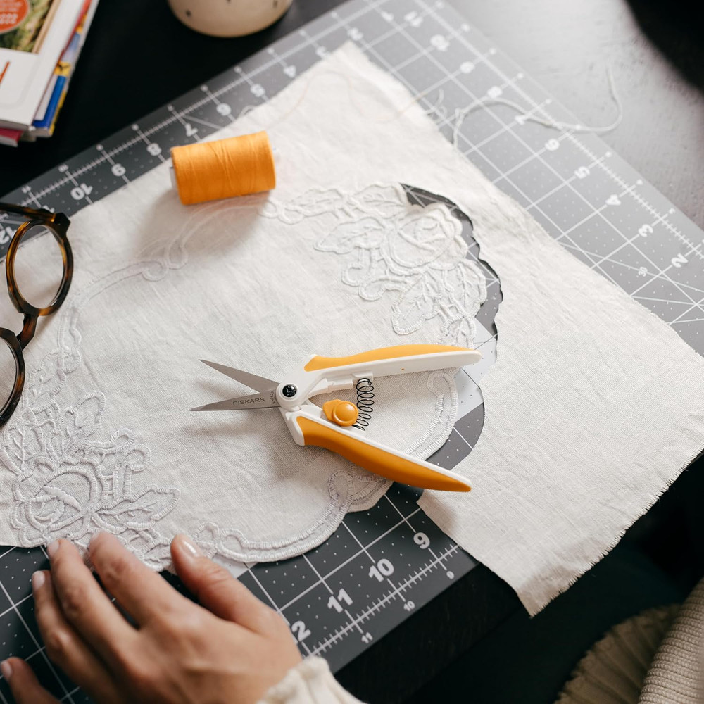 Fiskars Micro-Tip Spring-Assisted Scissors for Precision Cutting and Crafts