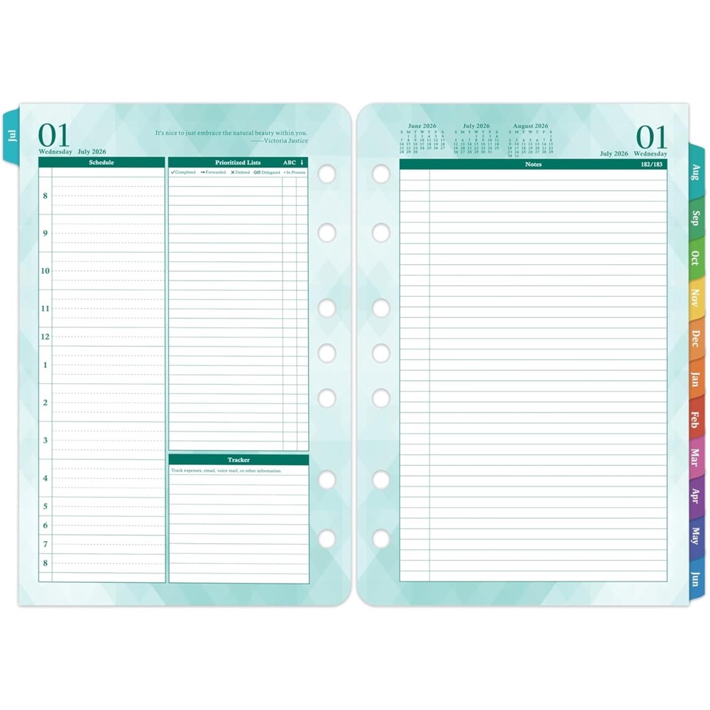 Comprehensive Daily Planner Refills 2026-2027: Task Lists & Notes Included