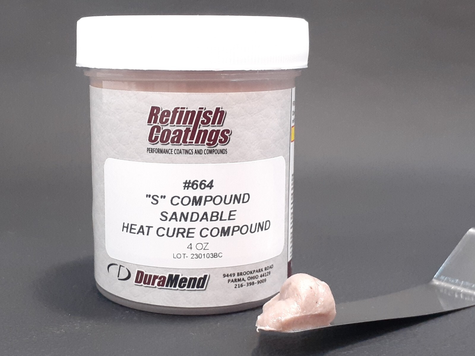 S Compound, Sandable Heat Cure Repair Compound