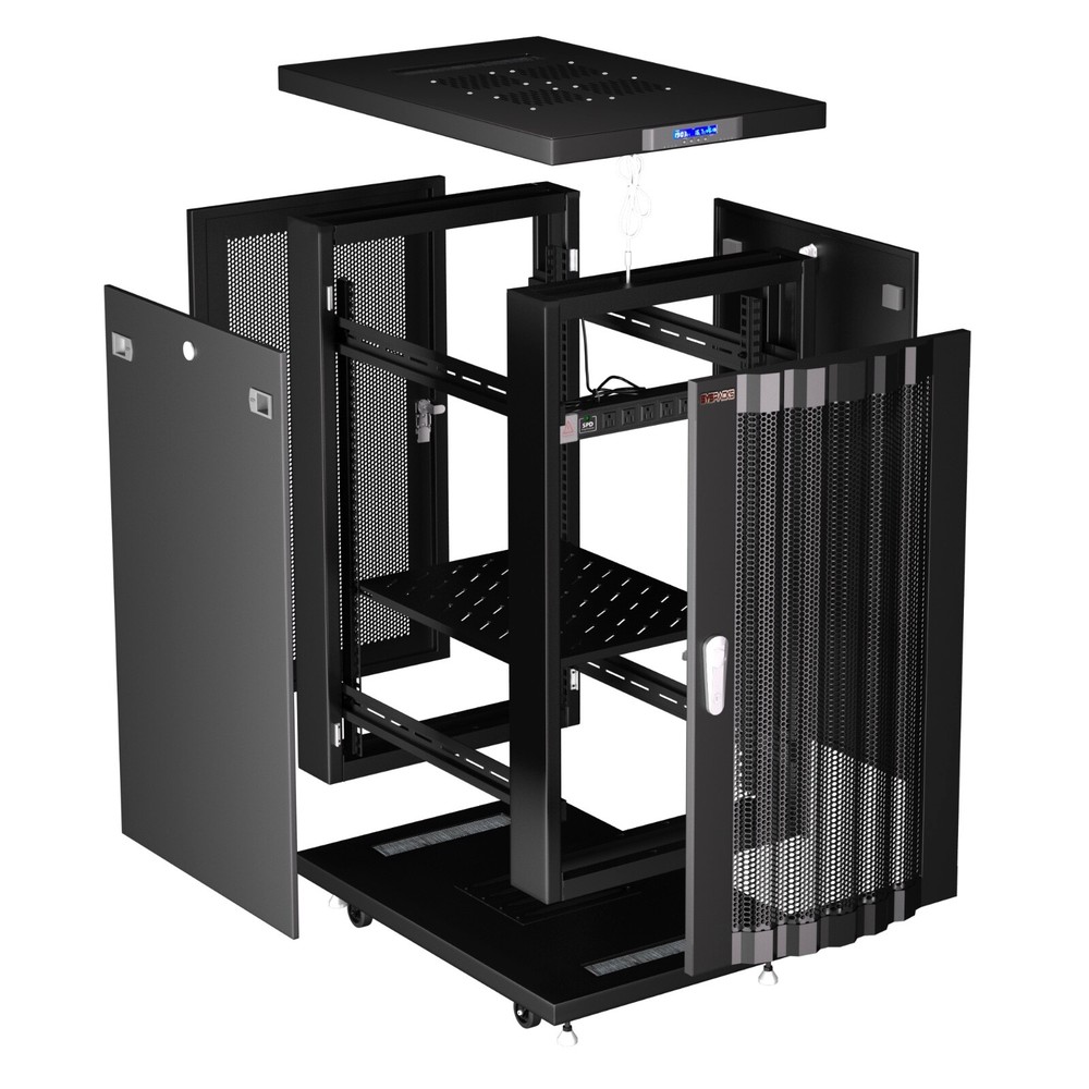 Sysracks 27U 32'' Deep IT Network Data Server Rack Cabinet Mesh Vented Door