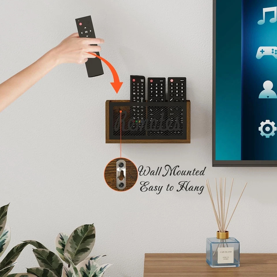 Remote Control Holder Wall Mount TV for Caddy for Table Organizer Divided
