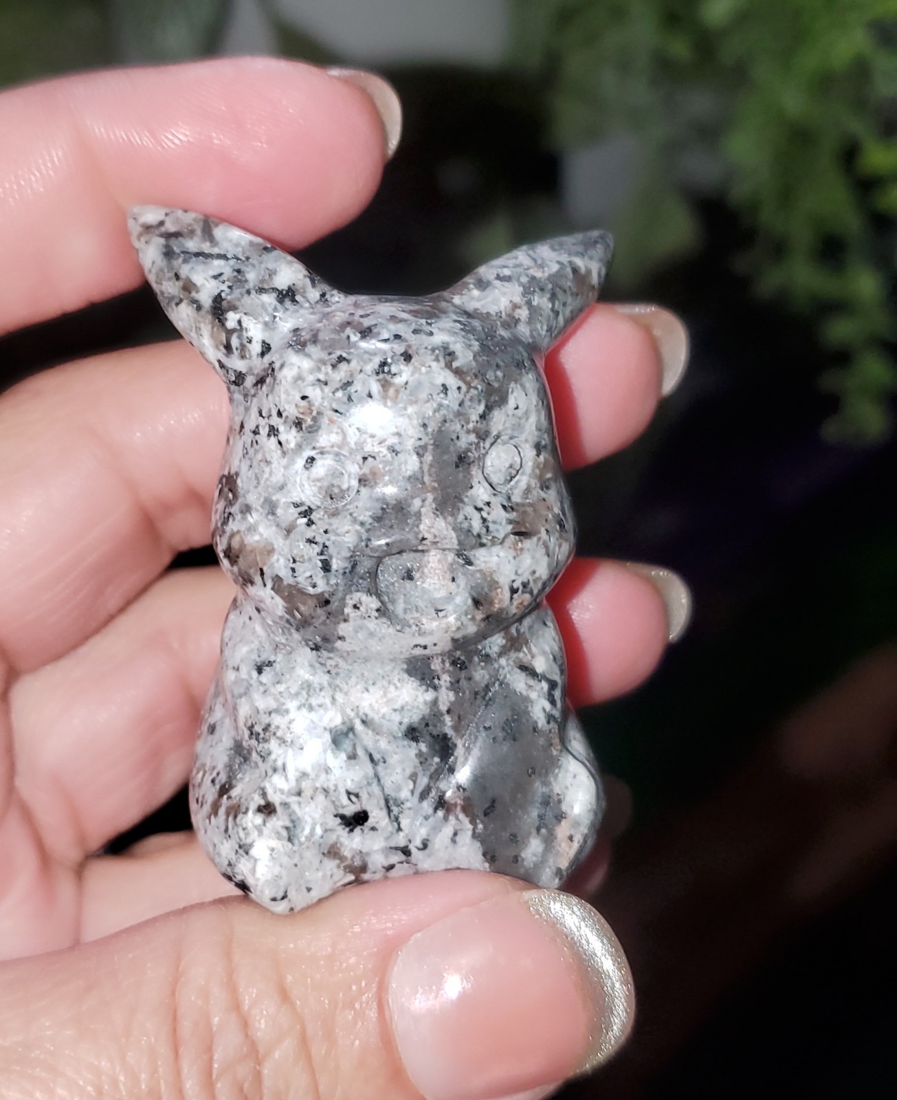 Natural Polished Yooperlite Pikachu Carving 66g