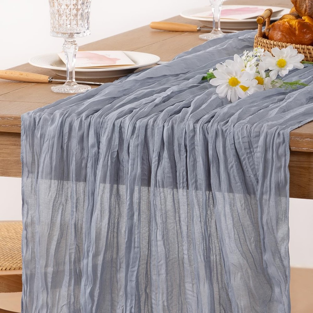 Grey Table Runner Cheesecloth Table Runner 10ft Sheer Rustic Gauze Cheese Clo...