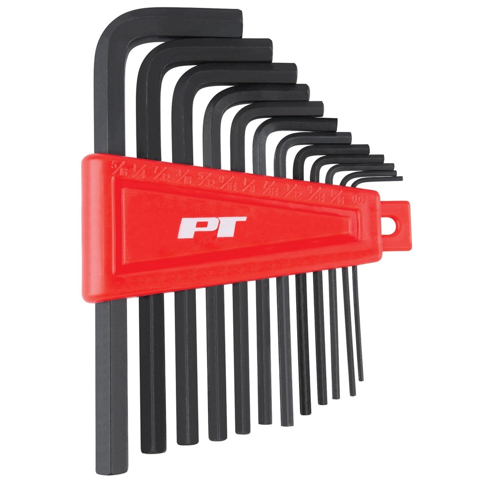Performance Tool W1391 12-Piece SAE Hex Key Set with Holder, Black