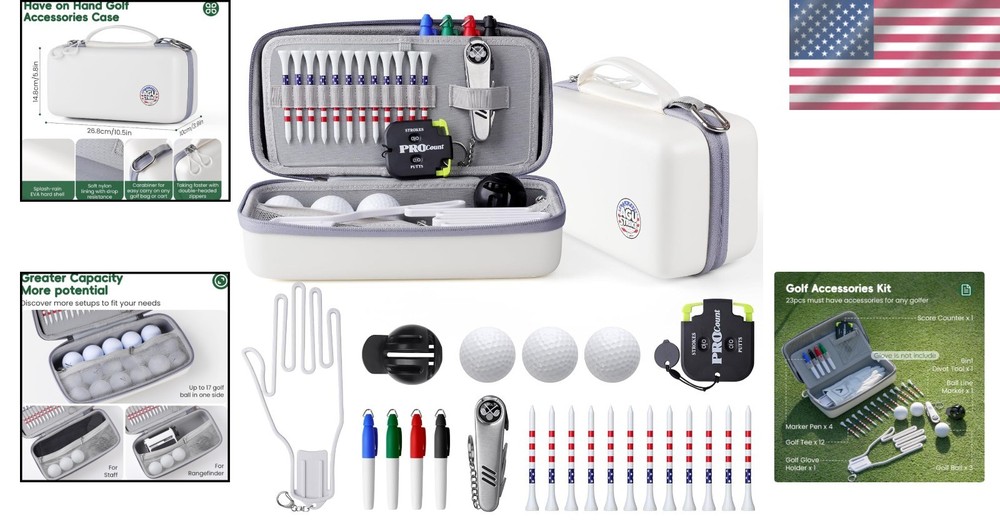 23-Piece Golf Accessories Set with Customizable EVA Case – Gift Ready