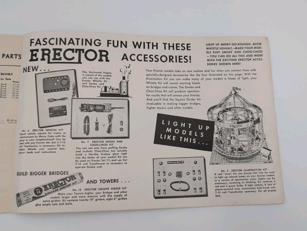 Gilbert Erector Set 1951 How To Make 'Em Instruction Manual Book