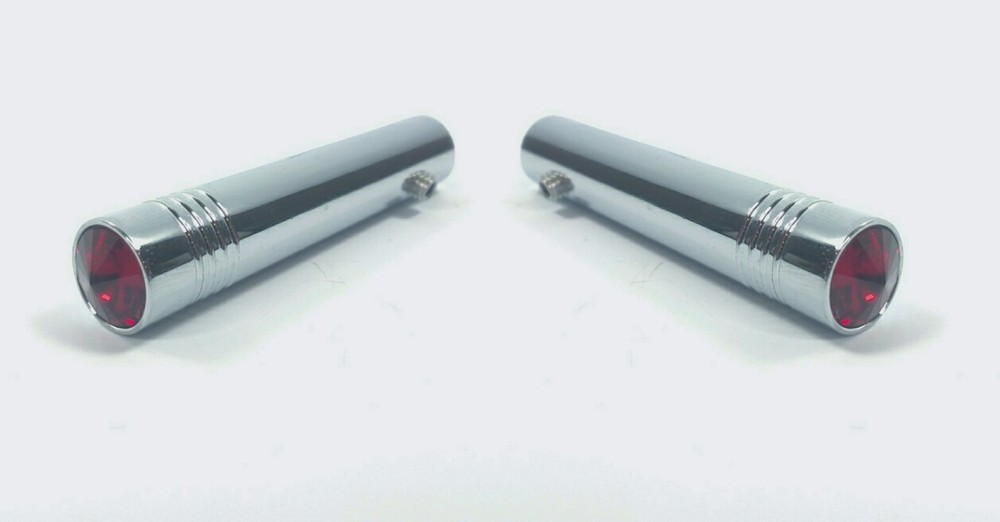 Pair (2) Red Toggle Switch Extensions for Peterbilt 2-1/4" Long, Chrome Metal