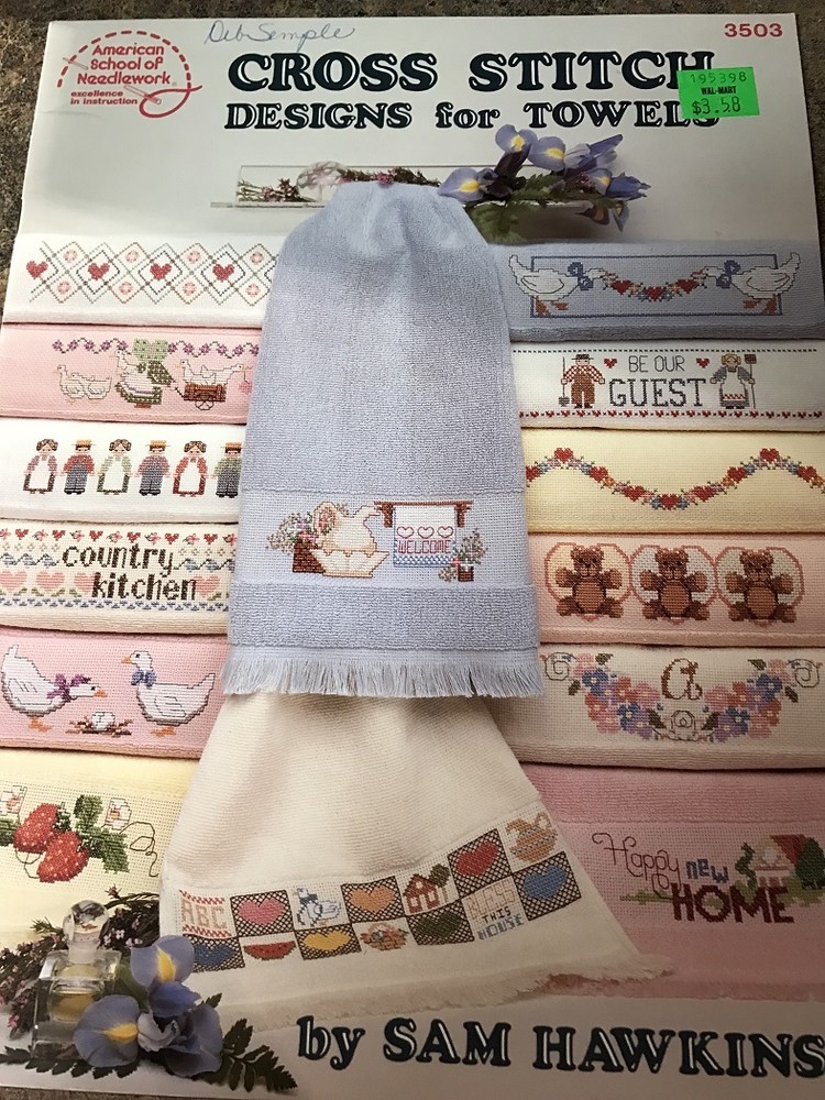 American Needlework Towel Designs Cross Stitch Pattern 18 pg book