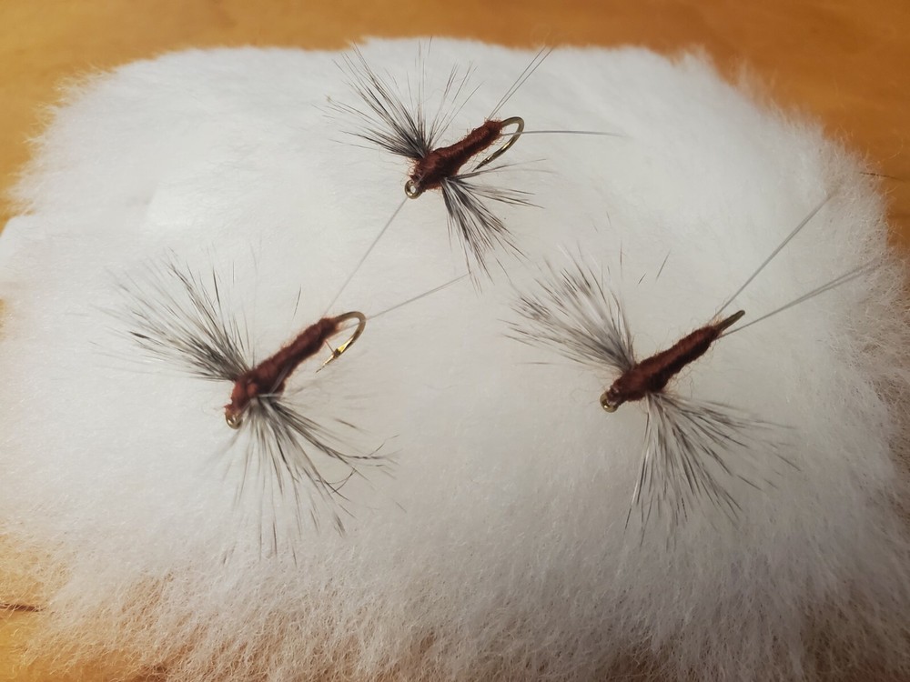 Rusty Spinner, Ken's Hackle Wing Rusty Spinner, Mayfly Spinner, 3 pack