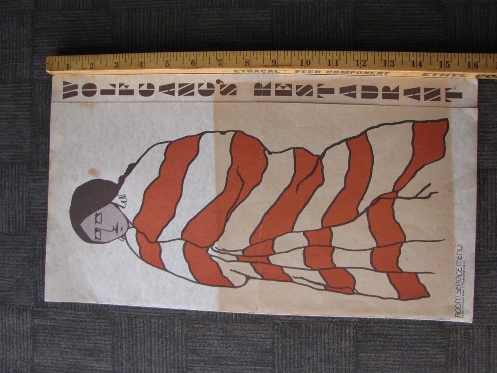 WOLFGANG'S RESTAURANT - Souvenir Folded Menu 1982