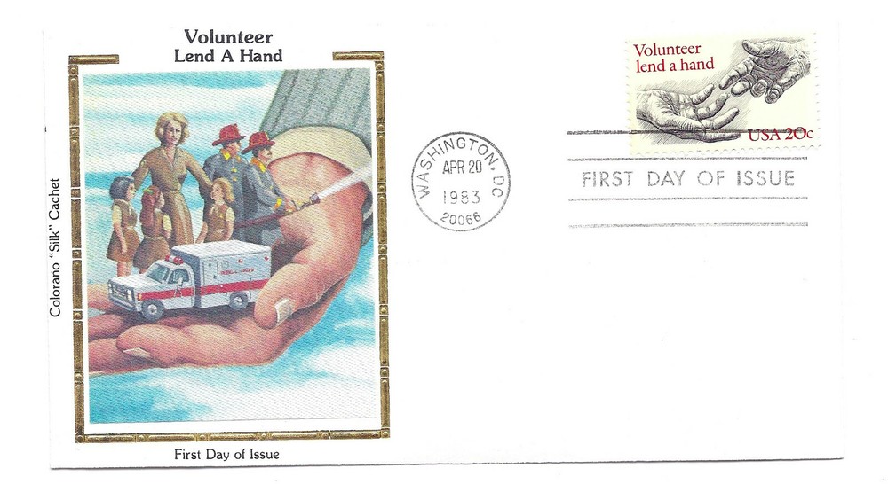 2039 Volunteer, lend a hand, Colorano "Silk" Cachet FDC