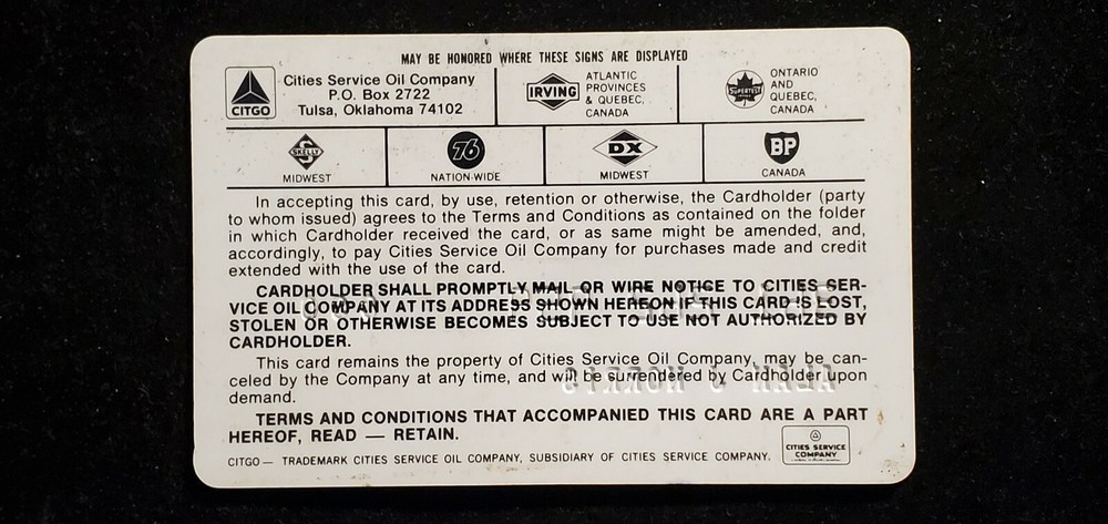 CITCO credit card. Our cc1359