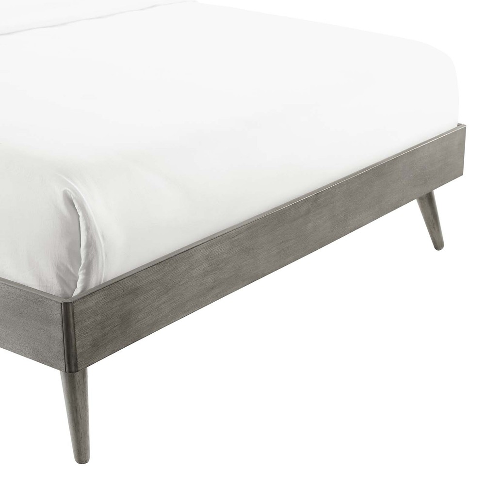 Modway Margo Wood Full Platform Bed Frame in Gray