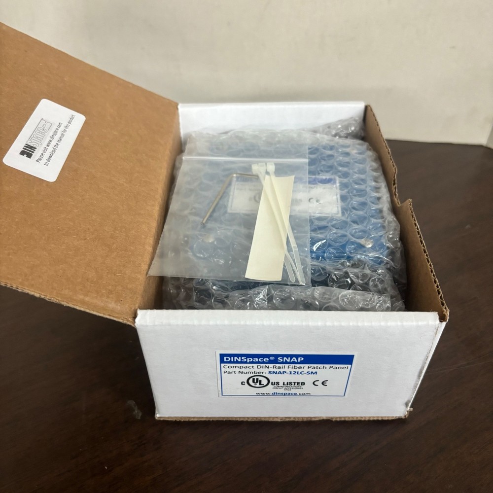NEW DINSpace SNAP-12LC-SM, Din-Rail Fiber Patch Panel