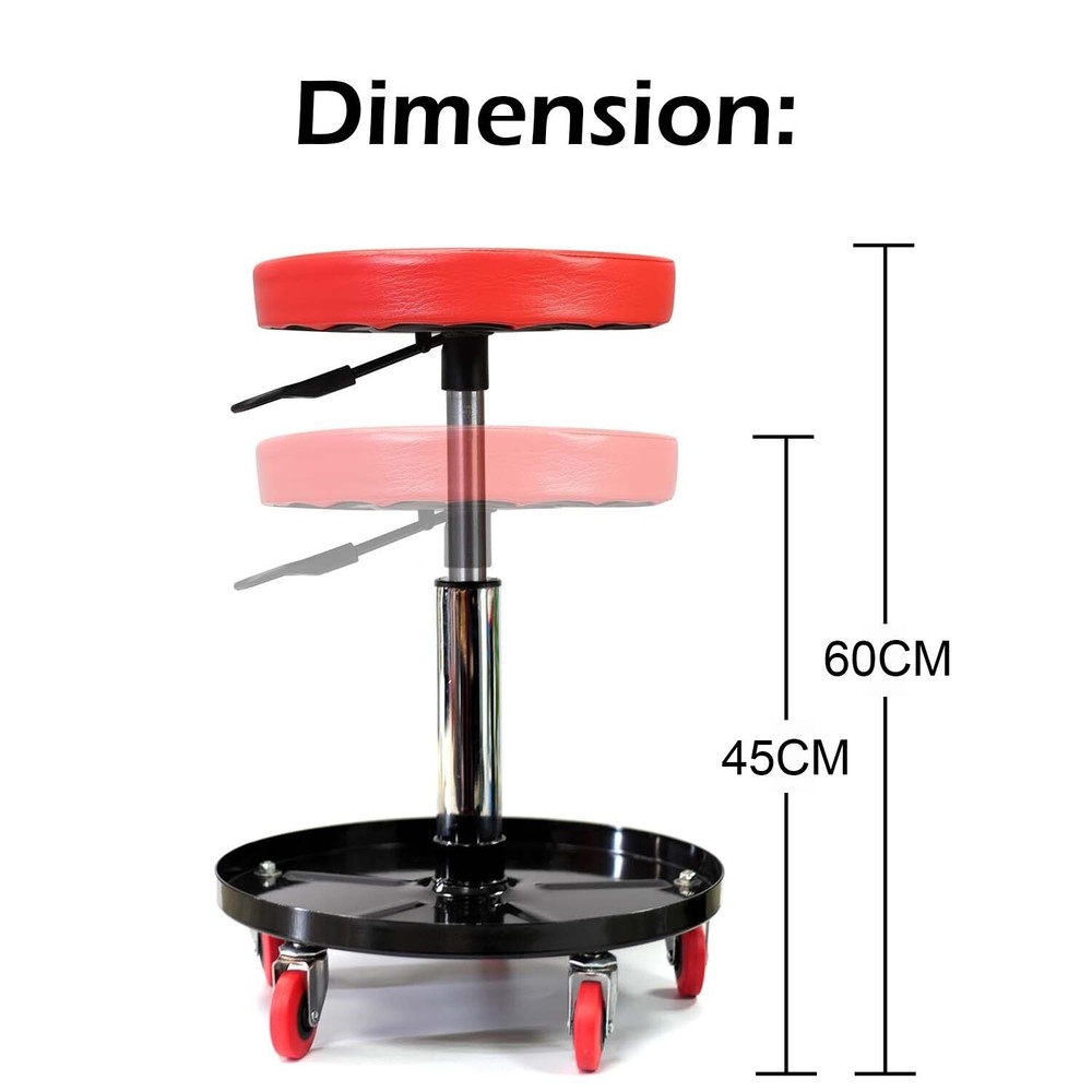 Mechanic Round Creeper Mobile Work Chair Workshop Stool Trolley Seat