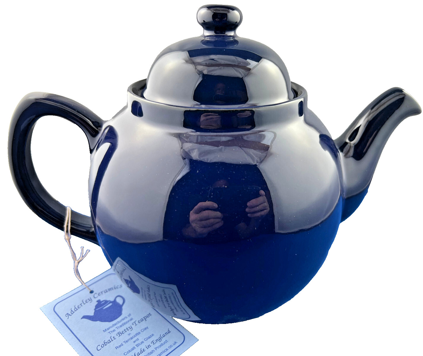 GENUINE COBAL BETTY, Red Clay, Rockingham Glaze, 8 Cup Tea Pot, MADE IN ENGLAND