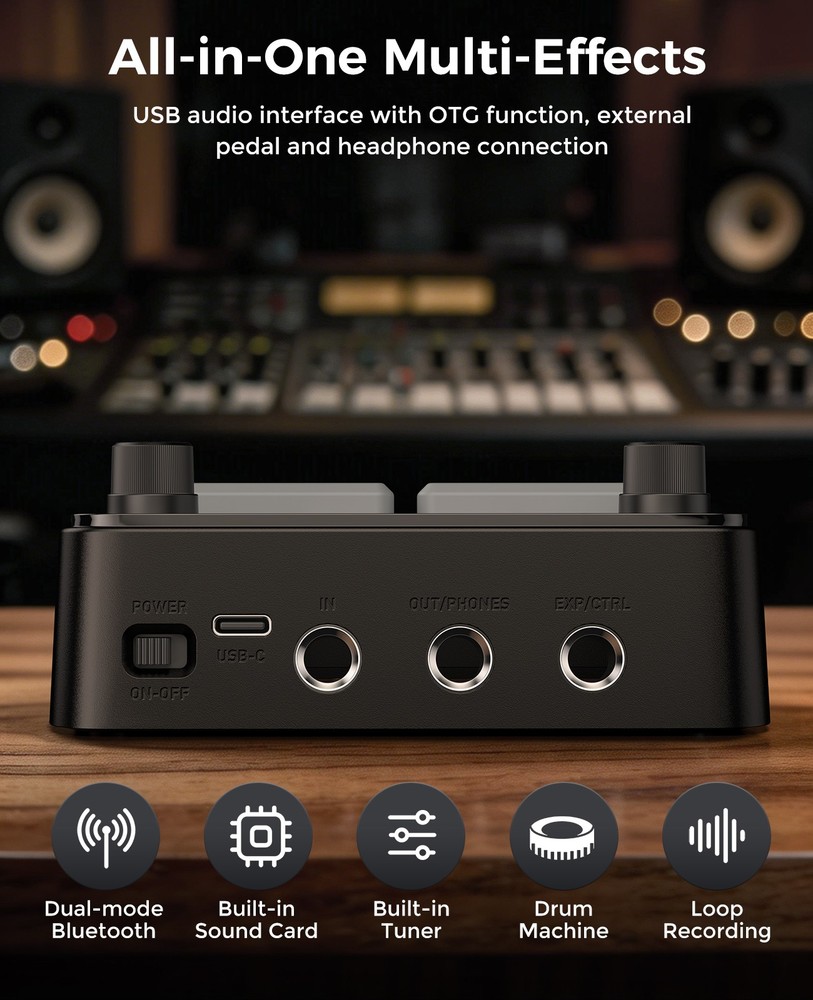 JAMELO MINI Pocket Multi-Effects Guitar Pedal Effects Processor w/ 10 Effects