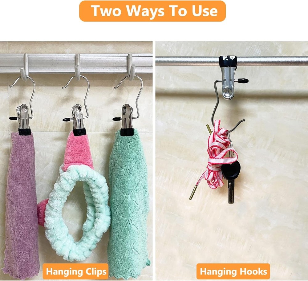 Boot Hangers for Closet, 30 Pack Hanging Clips Hook 30 Pack, Black, Silver