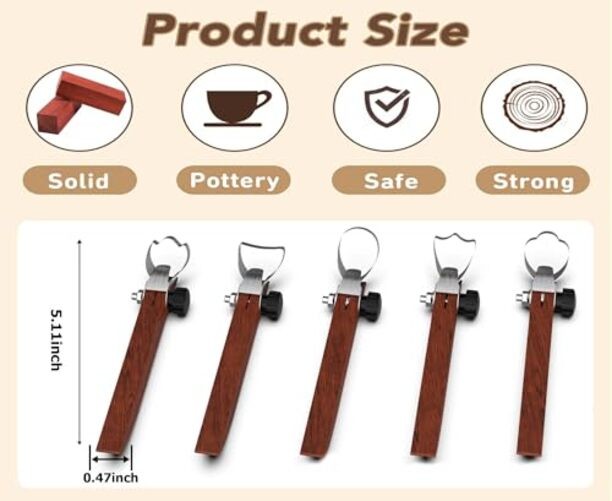 Pottery Handle Making Tool Sculpture Scraper Pottery Carving Tool 5 PCS