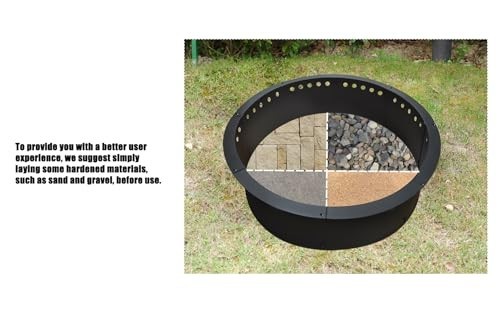 48" Smokeless Fire Pit Ring - Solid Steel Insert for DIY Outdoor Fire Pits, Pati