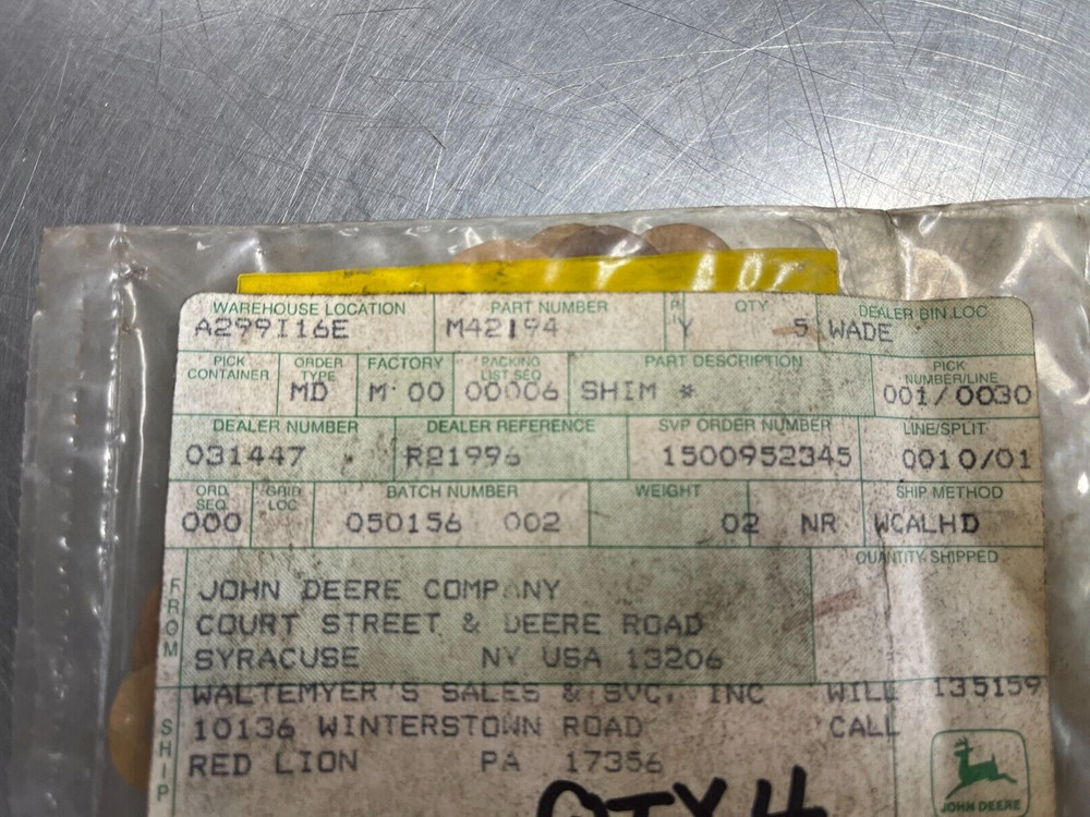 M42194 OEM John Deere Shim