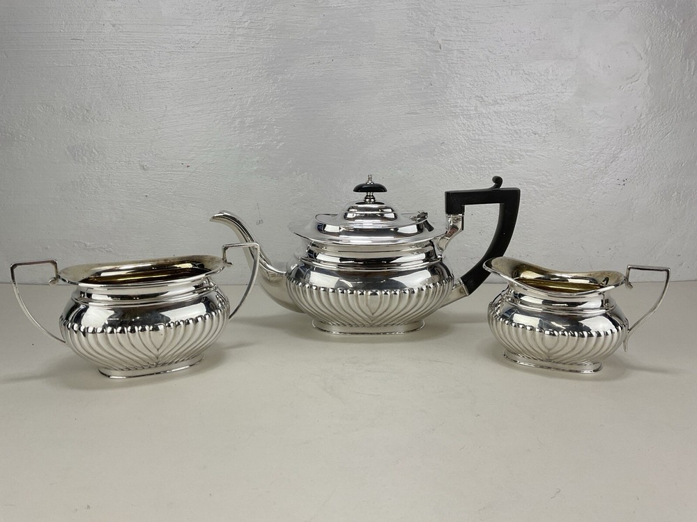 Victorian 3 Piece Silver Plated Tea Set Cooper Brothers Sheffield