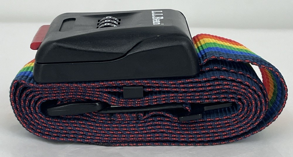 L.L. Bean Rainbow Adjustable Combination Lock Suitcase Luggage Strap
