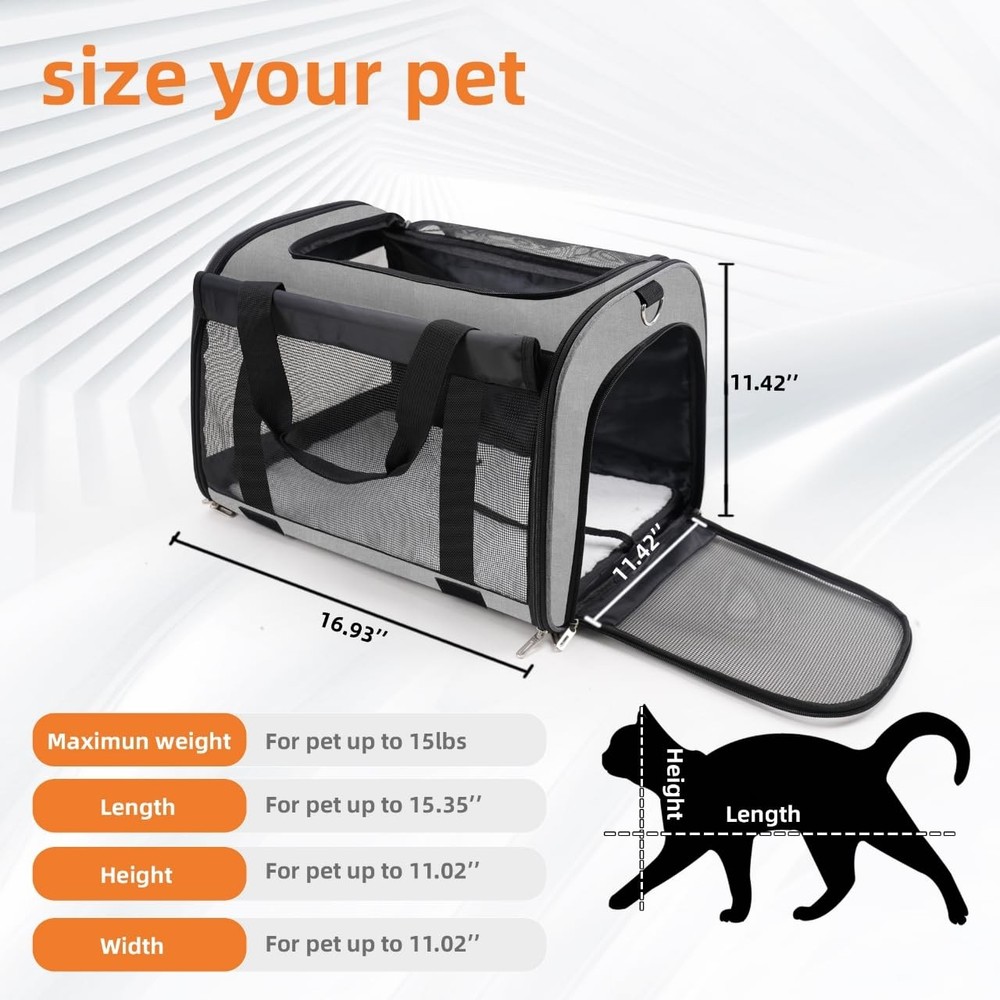 Cat Carrier Backpack - Multifunctional, Firm & Foldable with Roll-Up Shade, B