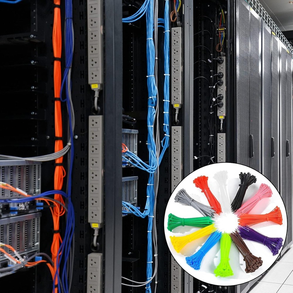 1200 Pcs Mixed Colored Zip Ties, 4 Inch Multicolor Self-Locking Nylon Cable Zip