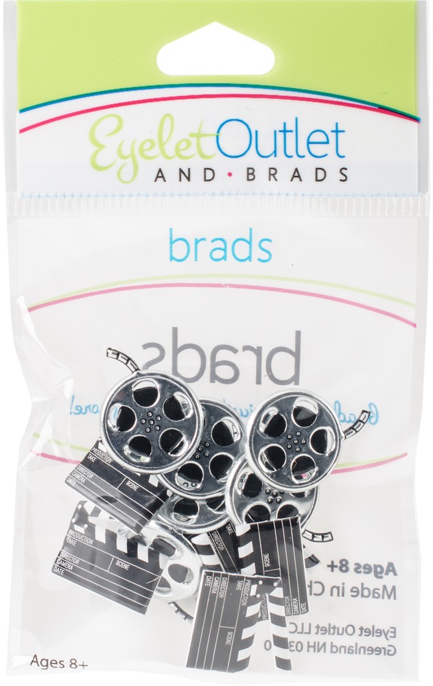 Eyelet Outlet Shape Brads 12/Pkg Movie