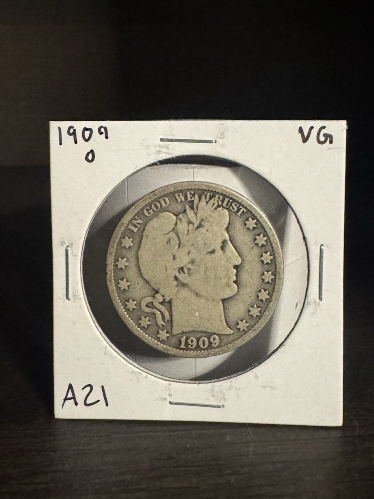 1909-O Barber Silver Half Dollar VG+