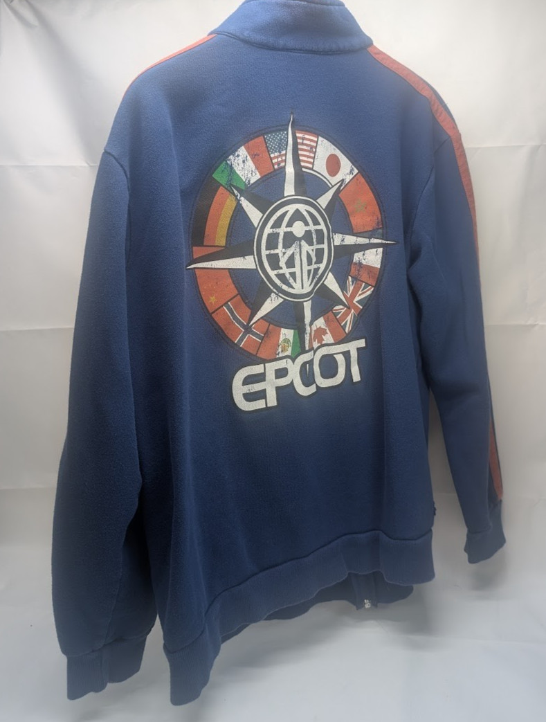 Disney Parks - Epcot Navy Zip Up Running Jacket - Size XL - *Has Hole