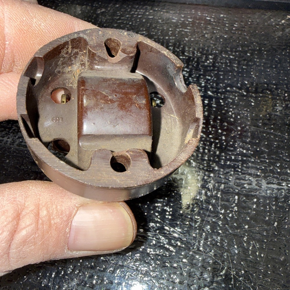 Vintage Round Surface mount Toggle Light Switch Bakelite early 1900s