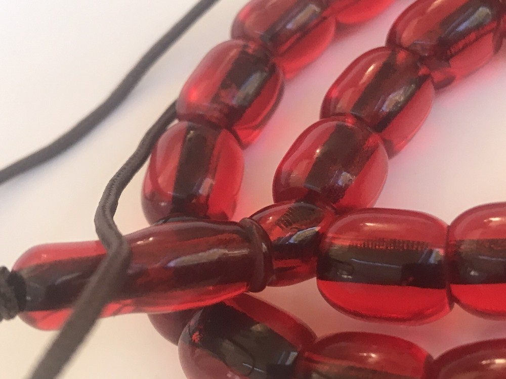 Amber Bakelite Catalin Prayer Beads (31 Beads), Mala.