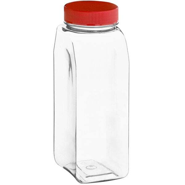 3-Pack Empty Clear Rectangular Spice 1LB Container Canister Jar Dual Flapper Lid