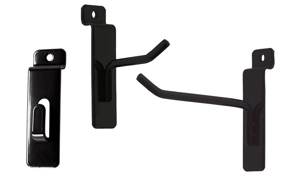 SSWBasics Slatwall Hook Bundle - Pack of 9 Hooks (Notch, 2", 4")- Versatile
