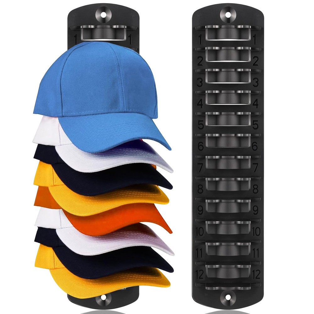 Dntorx Hat Organizer for Baseball Caps, 1 Pack Rack 1 Pack, Black