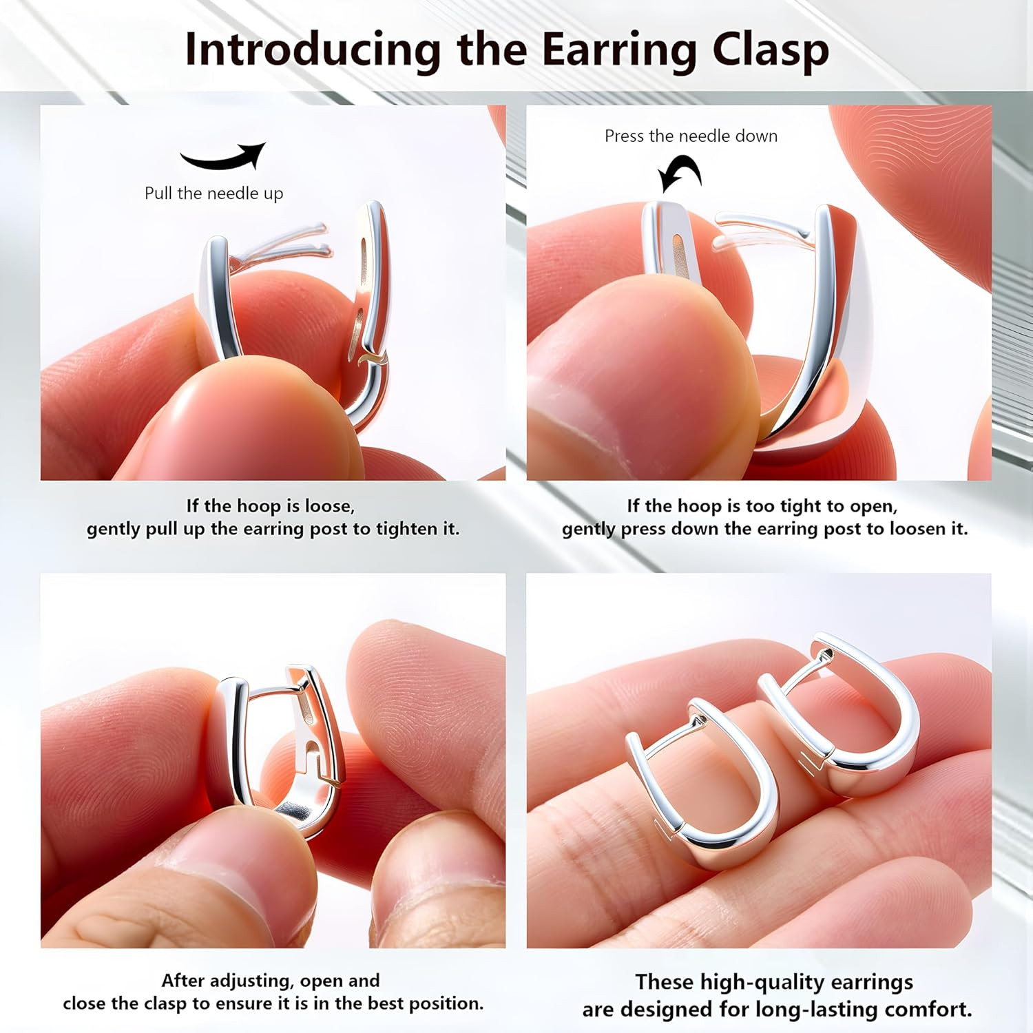 925 Sterling Silver Small Chunky Huggie Hoop Earrings