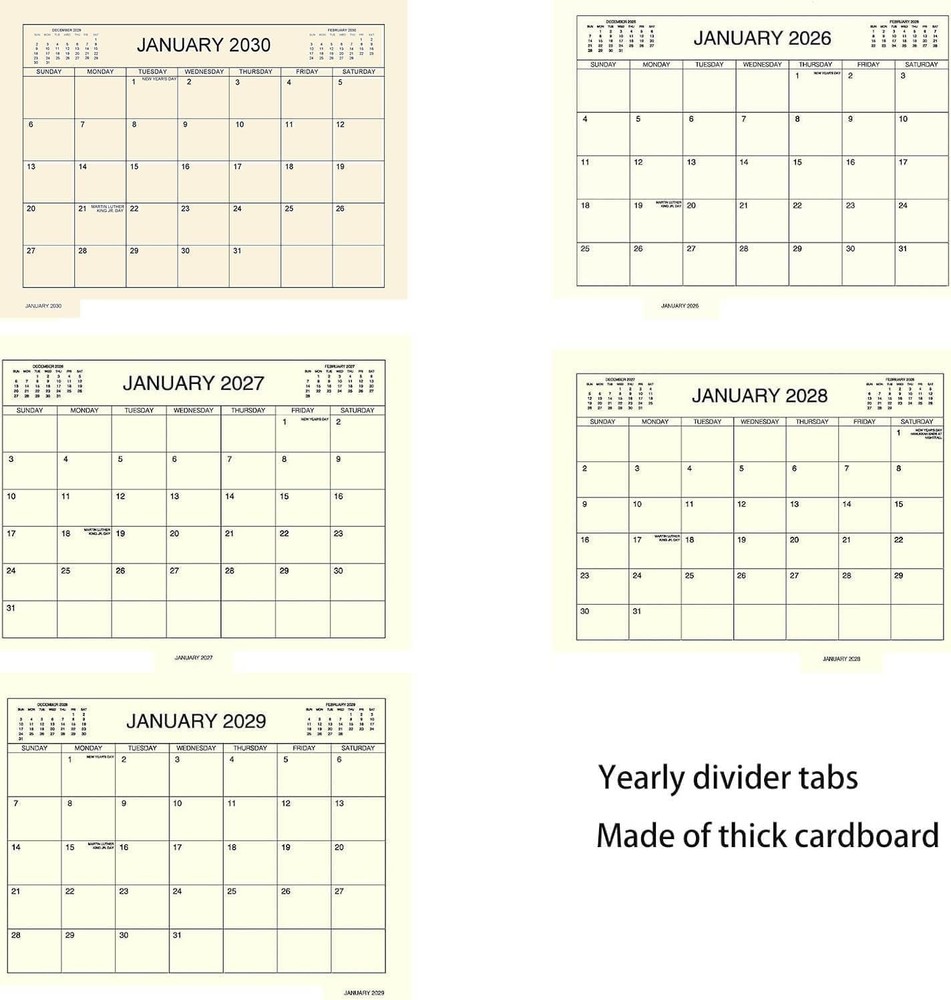 5 Year Calendar Planner Blue