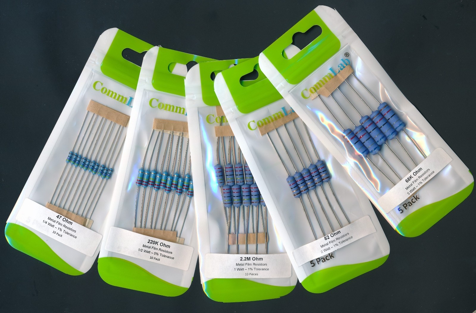 3W Metal Film Resistors 5 Pack 0.33-10M ohm PREMIUM 1% 3 Watt. You choose Value