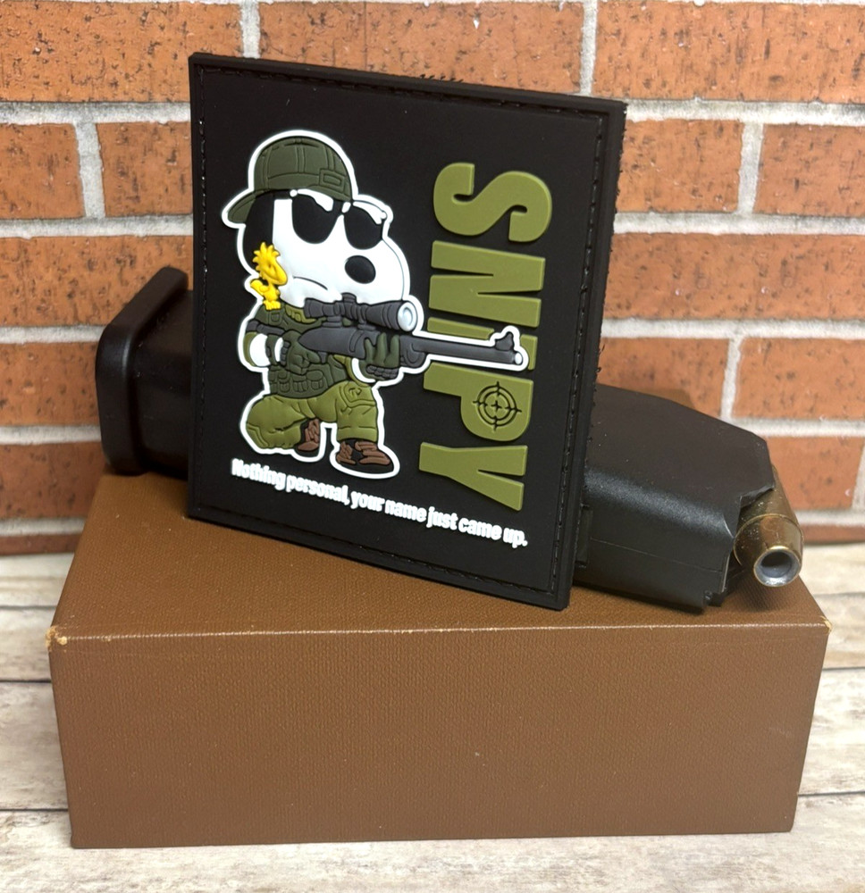 Sniper PVC Patch - Morale Sniper Rifle Patch - Hook Gun Snoopy Tactical Patch