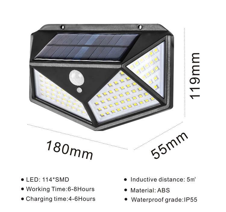 100 LED Solar Power PIR Motion Sensor Light Outdoor Waterproof (4 PACK)