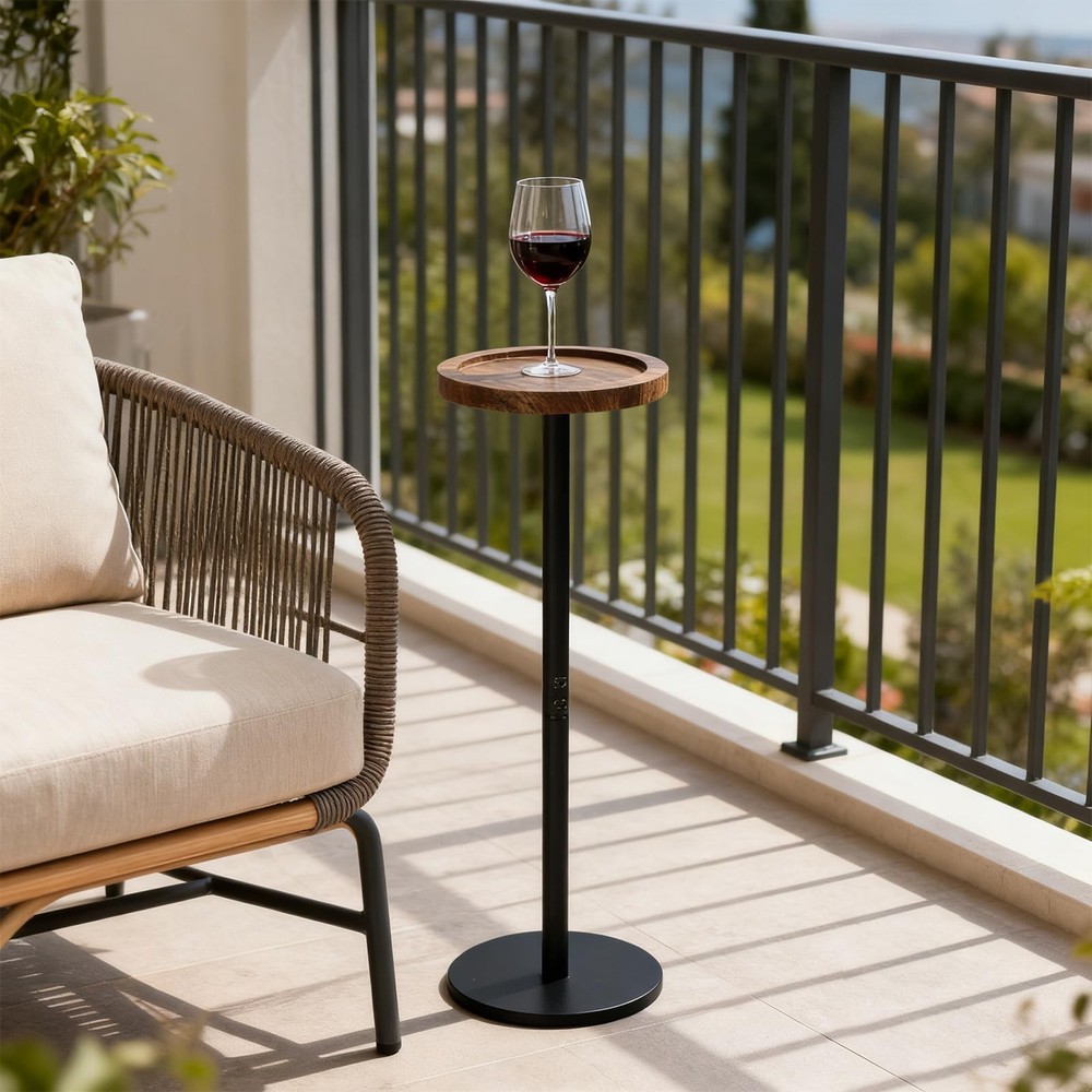 YYW Drink Table, 7.87" Small Round Side Table, Small Pedestal Side Table, Cir...