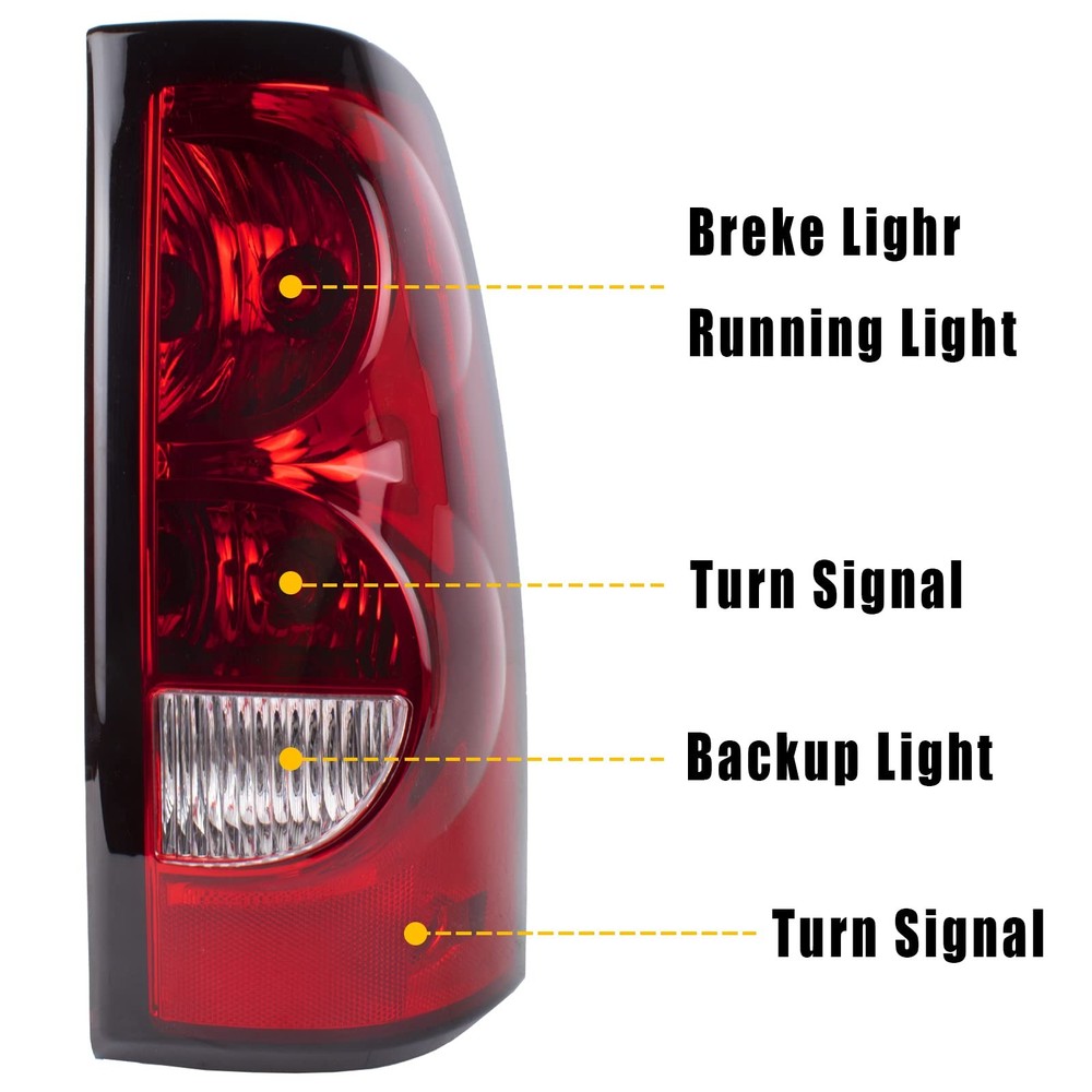 Tail Light Compatible With 2003 2004 2005 2006 Chevy Red Left Driver Side