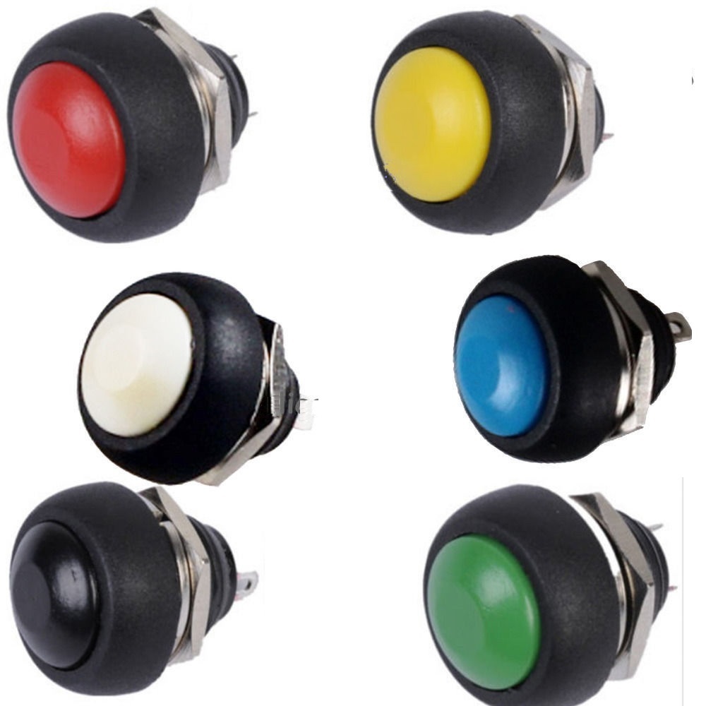 6Pcs Mini 12mm Waterproof Momentary  Push Button Round Switch