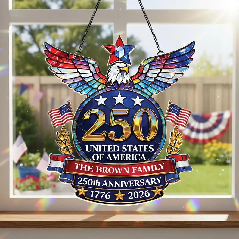 Personalized USA Eagle Suncatcher Acrylic